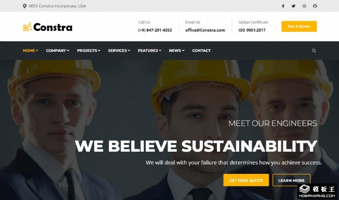 建筑施工管理团队网站模板