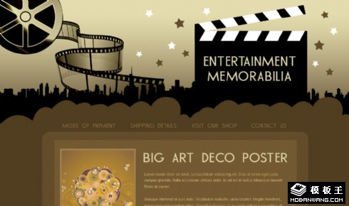 海报收藏品销售介绍网页模板