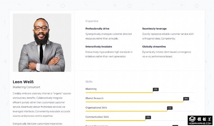 工作历程简历网页模板