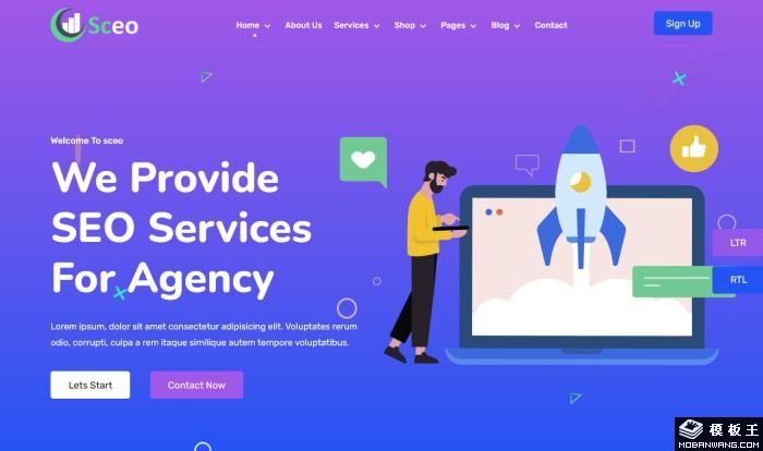 创意SEO数字营销推广服务网站模板