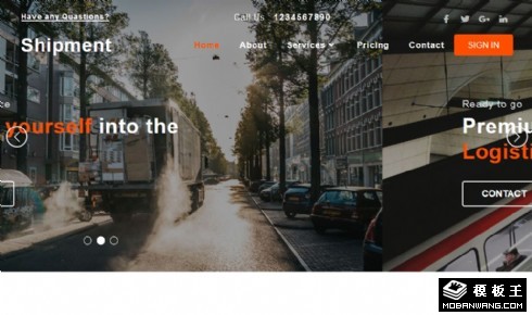 海陆空货运展示响应式网站模板