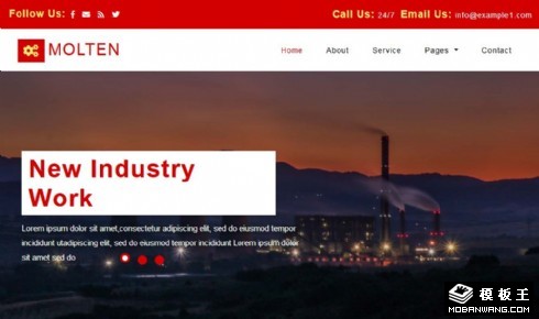 钢铁铸造工厂响应式网站模板