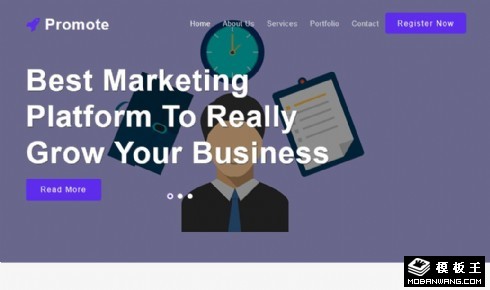 业务服务展示响应式网页模板