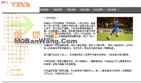 个人足球网站模板