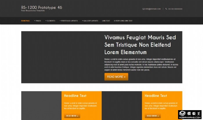 黑白信息动态网站模板系列46