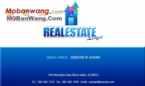 蓝色企业名片模板