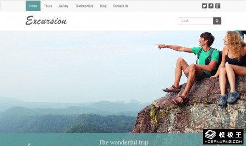 远足旅行指南响应式网页模板