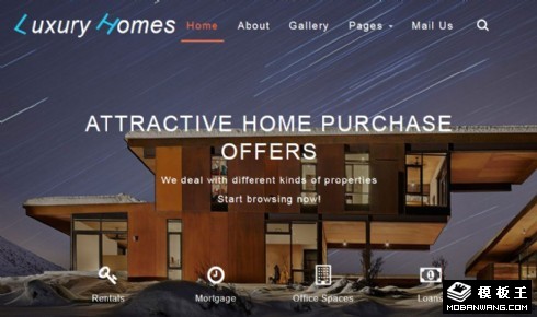 豪华住宅交易代理响应式网站模板