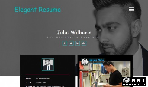 个人简历项目展示响应式网页模板