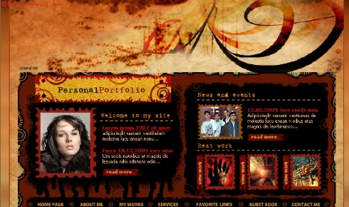 欧美个人FLASH网站模板