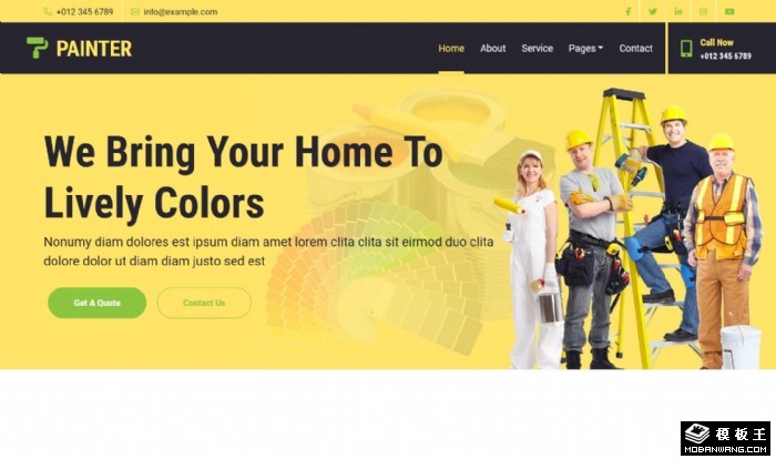 艺术墙漆施工公司网页模板