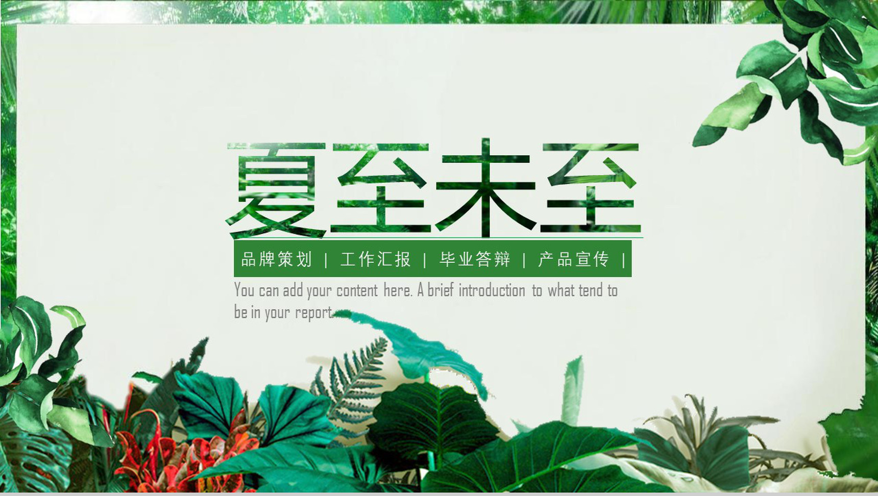 夏至未至主题策划答辩汇报PPT模板