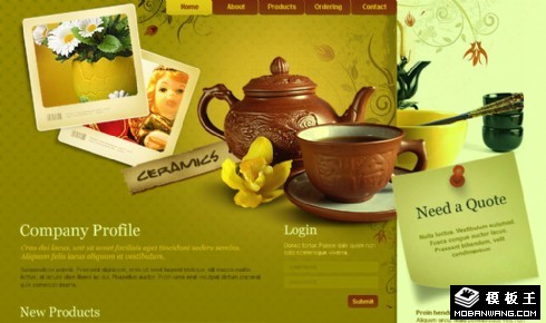 创意瓷器工艺品网页模板
