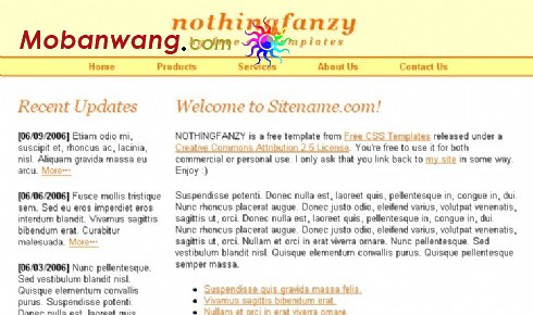 浅黄色信息介绍网页模板