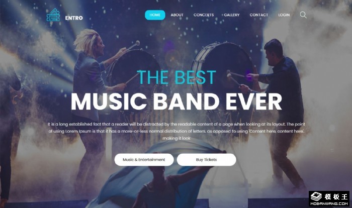 乐队演唱会网页模板