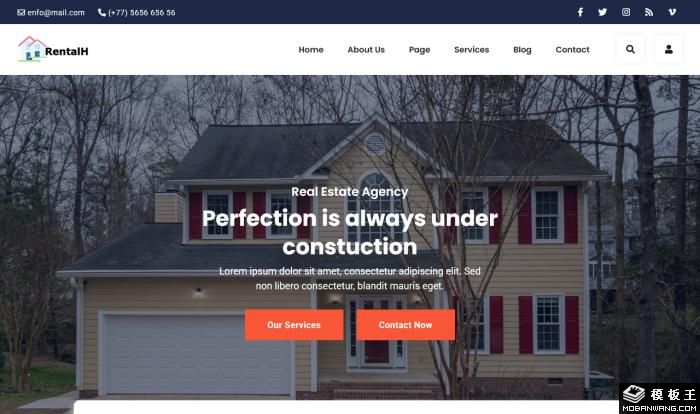 室内设计与建筑施工服务网站模板