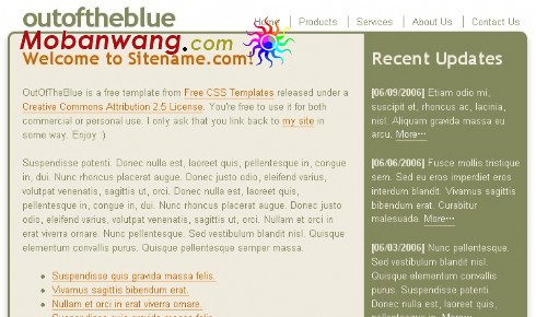 二列信息介绍网页模板