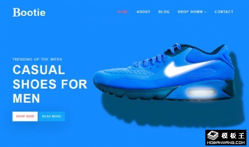 休闲运动鞋商城响应式网站模板