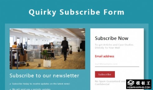 绿色订阅说明表单自适应网页模板