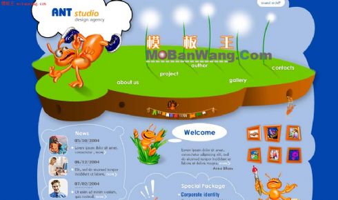 欧美卡通动画制作室模板