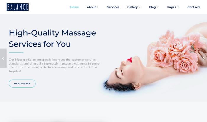 高端美容按摩服务网站模版