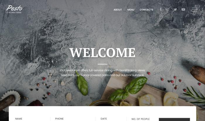 高级意大利餐厅网站模板