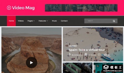 视频杂志动态响应式网站模板