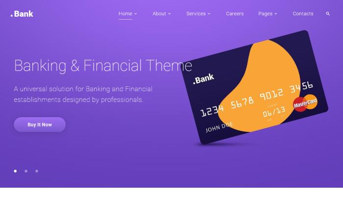 紫色精英版银行金融网站模板