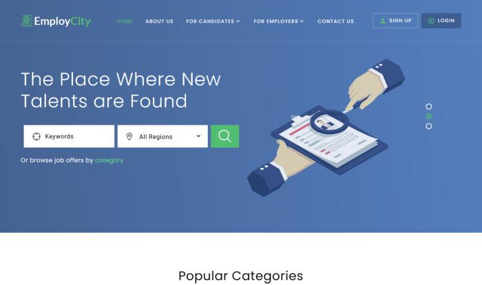 高效招聘求职平台网站模板