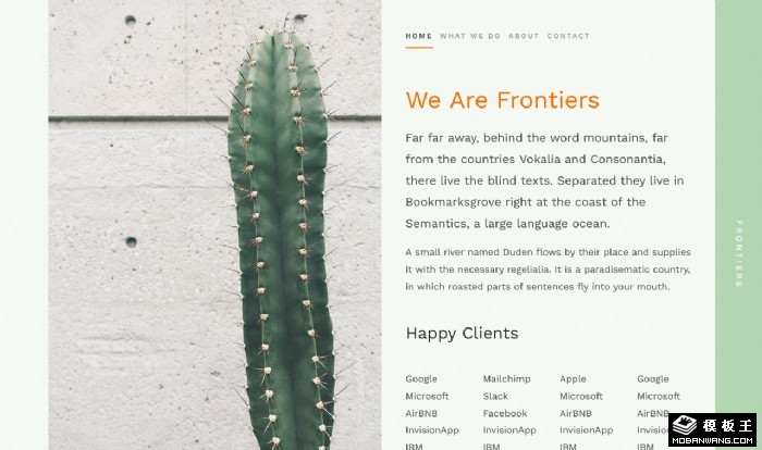 浅绿仙人掌个人网页模板
