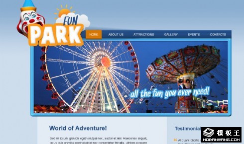 主题游乐园网页模板