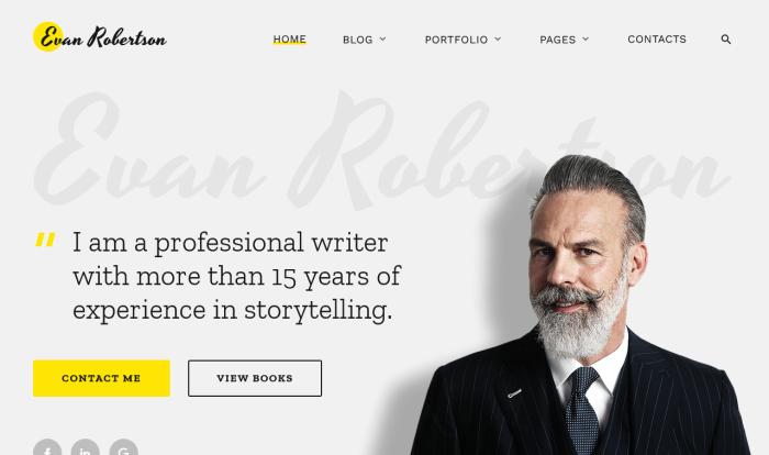 专业写作与作品展示网站模板