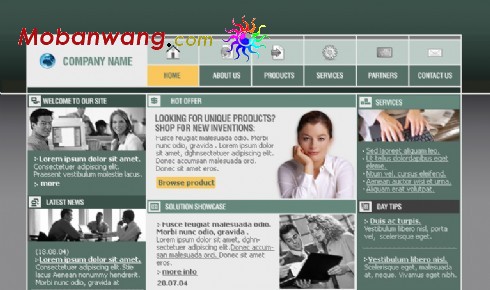 深绿色商务公司网页模板