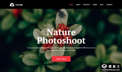 风光摄影展示动态响应式网站模板