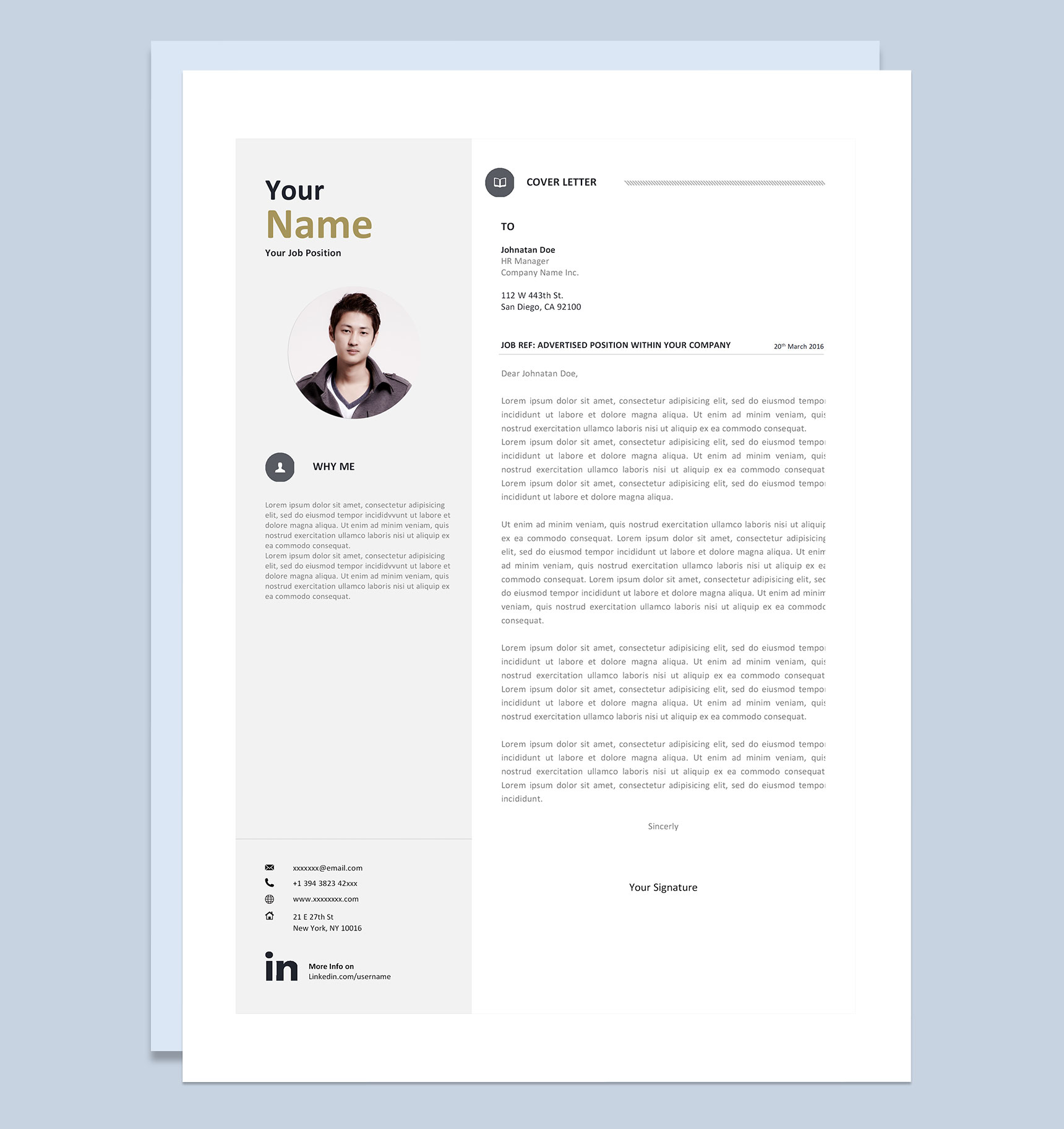 白色简约外贸公司求职通用个人简历Word模板
