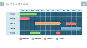 一年十二个月甘特图PPT模板