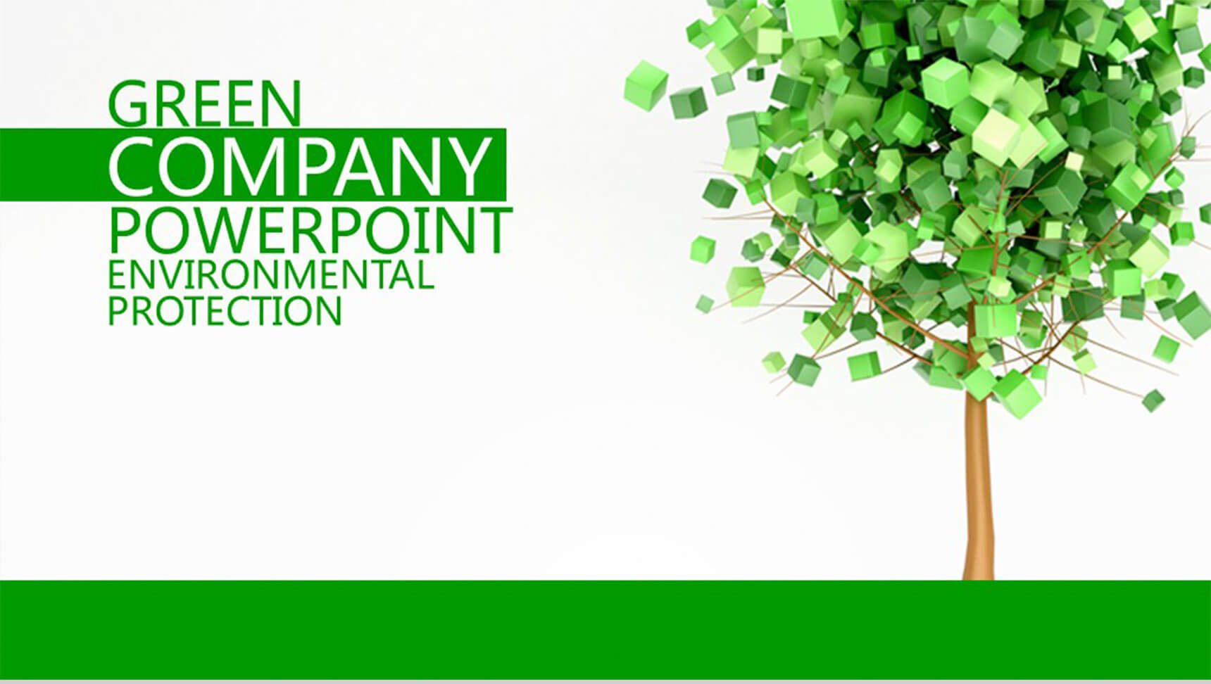 绿色环保简洁总结汇报PPT模板