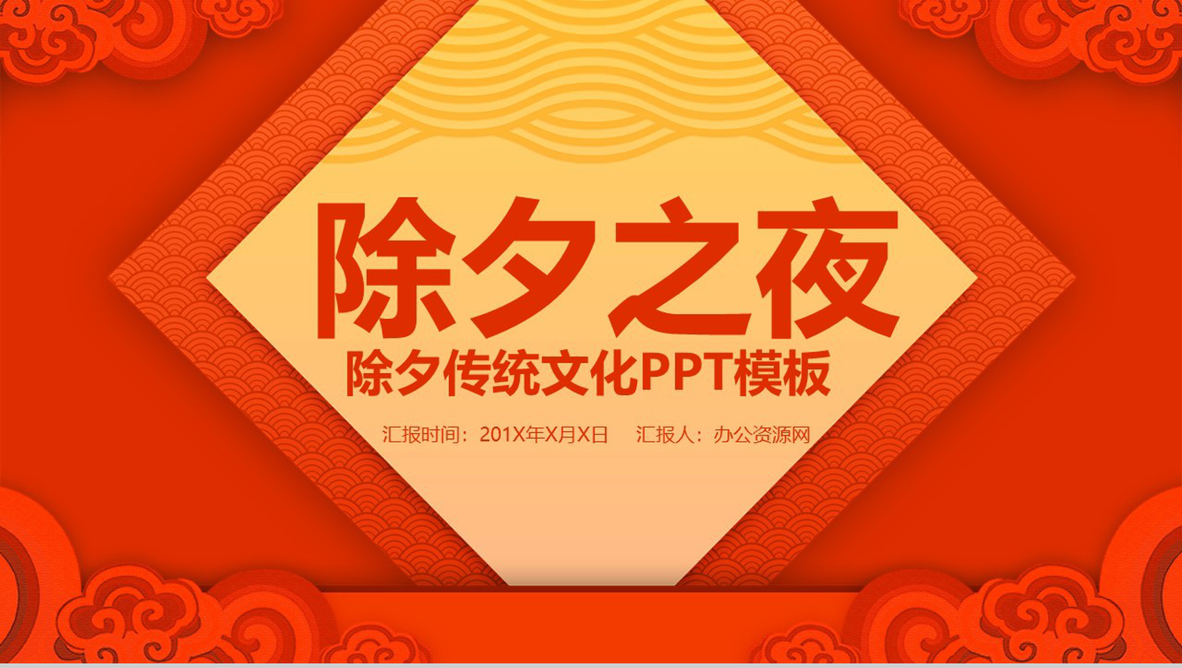 古典中国风除夕节文化介绍节日宣传PPT模板