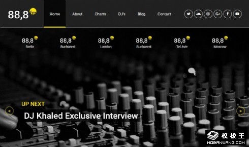 黑色音频制作工作室响应式网站模板