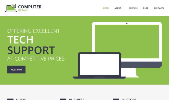 电脑维修技术支持服务网站模板