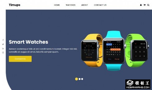 智能手表产品动态响应式网页模板