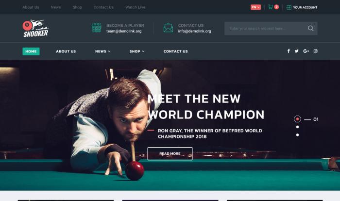 斯诺克爱好者平台网站模板