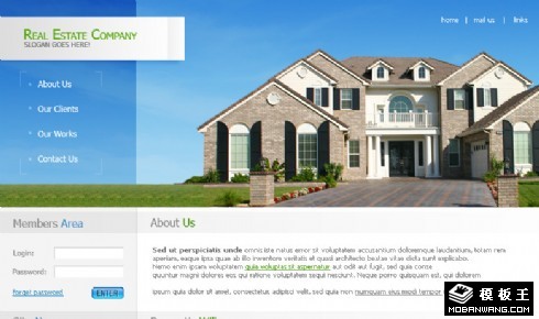 浪漫海景别墅房产网页模板