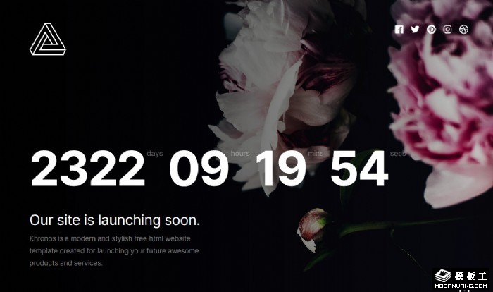 创意绽放倒计时网页模板