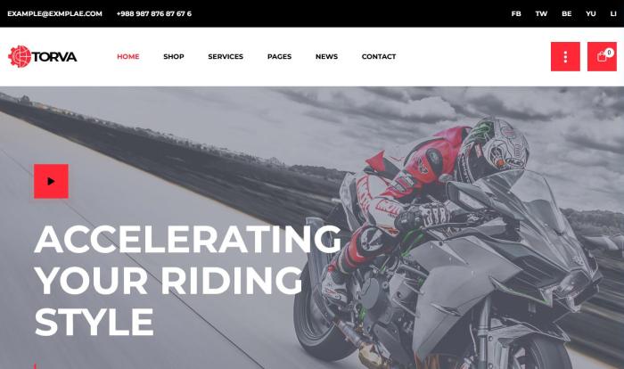 摩托车装备与配件在线商城网站模板