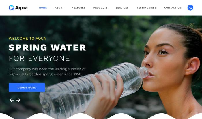 健康矿泉水介绍单页面模板