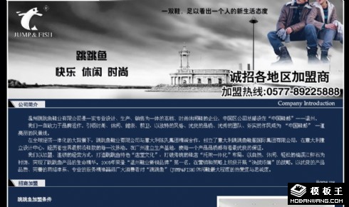 休闲鞋业招商加盟网页模板