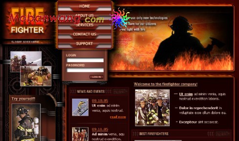 消防战士专题介绍网页模板