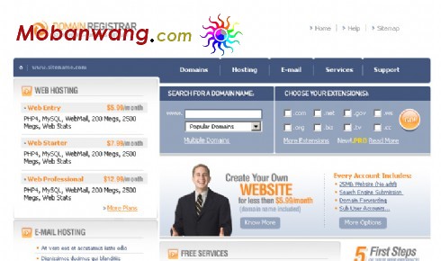 服务器域名服务公司网页模板