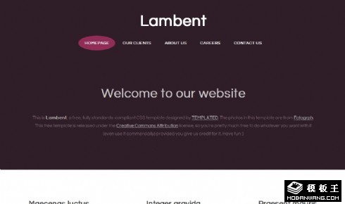 深紫色信息介绍网页模板